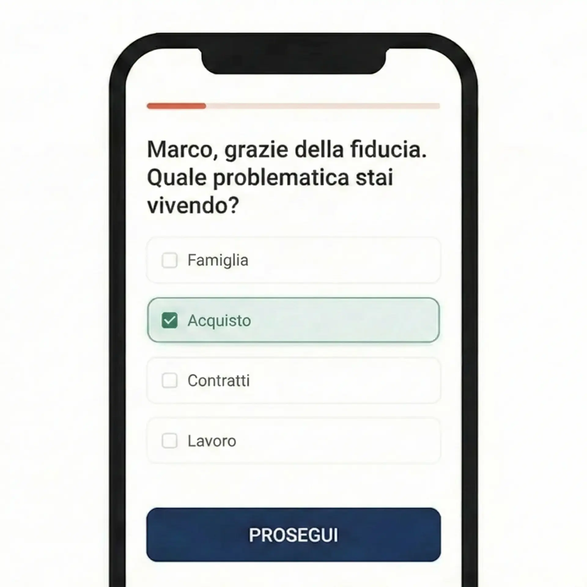 Step 1 - questionario