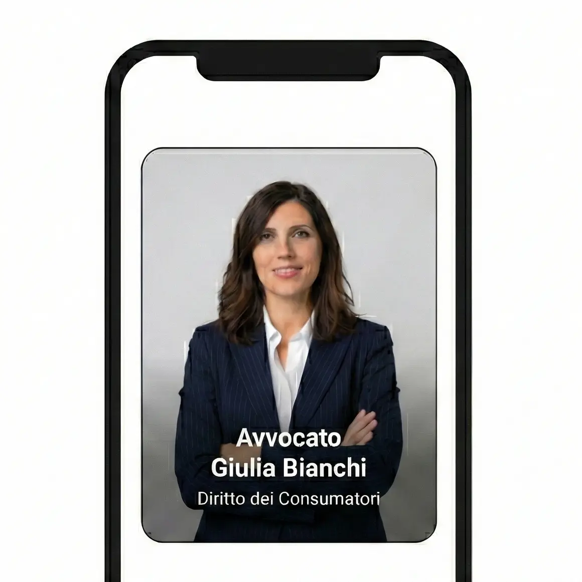 Smartphone con avvocato che viene abbinato