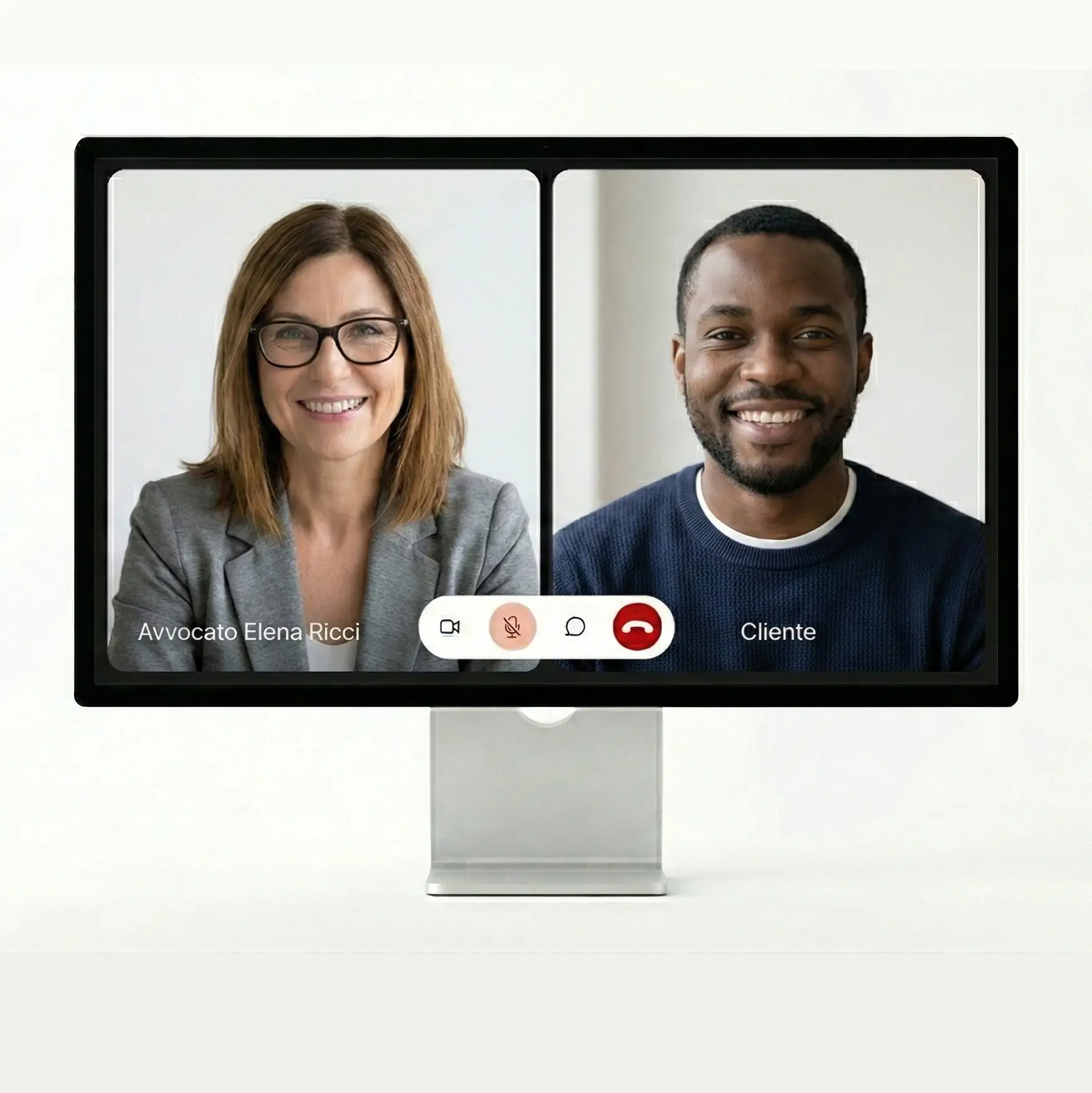 pc con videochiamata con l'avvocato